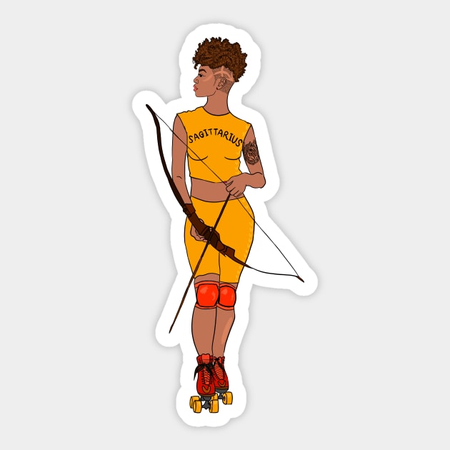 Sagittarius Rollergirl Skater Sticker by Hotanist